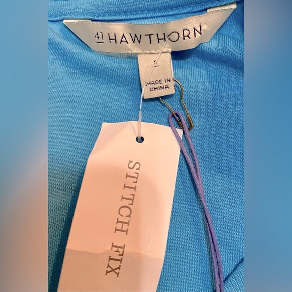 NWT Stitch Fix I 41 Hawthorn Marina Pool Blue Sleeveless Knit Mini Dress - Picture 5 of 5